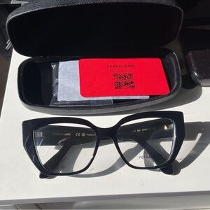 Salvatore Ferragamo Women's Black Cat-Eye Glasses